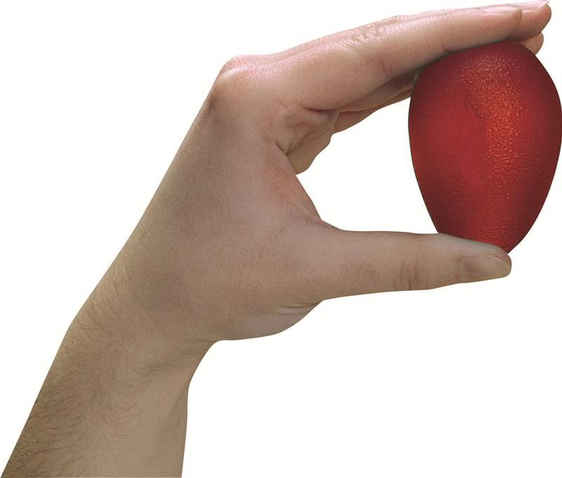 Кистевой тренажер  « Яйцо для сжимания», размер 4,5 х 6 см, цвет: Красный (жесткость – мягкая)